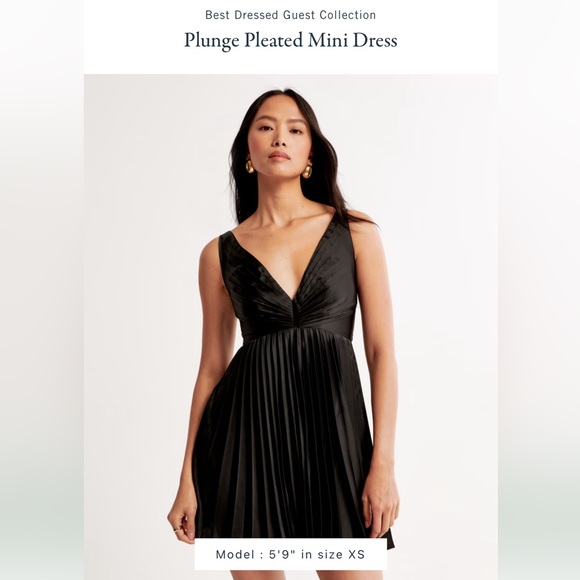 abercrombie plunge pleated mini dress Abercrombie & Fitch | Dresses | Black Plunge Pleated Mini Dress